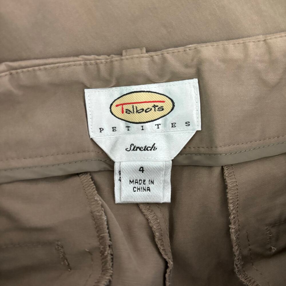 Talbots Petites Tan Mid Rise Straight Leg Pants Size 4P Minimalist Classic - Picture 10 of 13